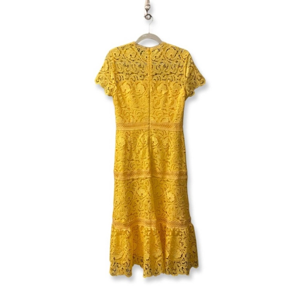 ANTONIO MELANI Yellow Lace Midi Dress
